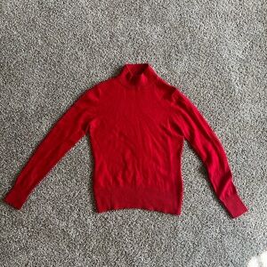 Investments Vibrant Red Turtleneck Sweater 100% cashmere